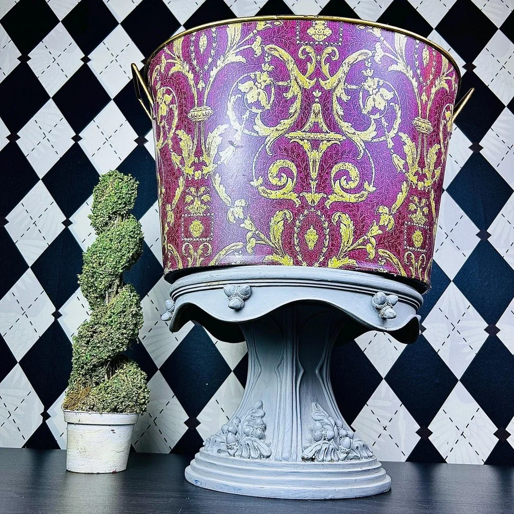 Matte Grey Ceramic Pedestal Plinth and Cake Stand French Country European‎ 11